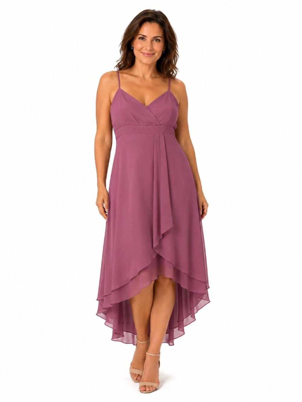 Alfred Angelo Mauve Chiffon High Low Dress Size 16